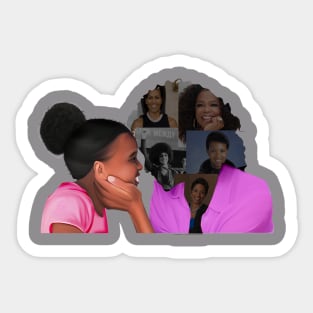 Black Mother and Daughter Sticker